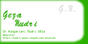 geza mudri business card