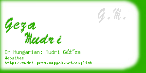 geza mudri business card